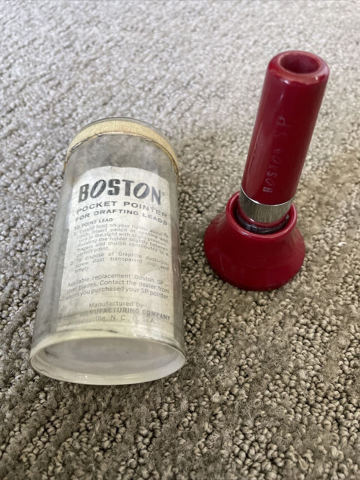 Vintage Boston Precision Pocket Point Lead Pointer Drafting Pencil Sharpener USA