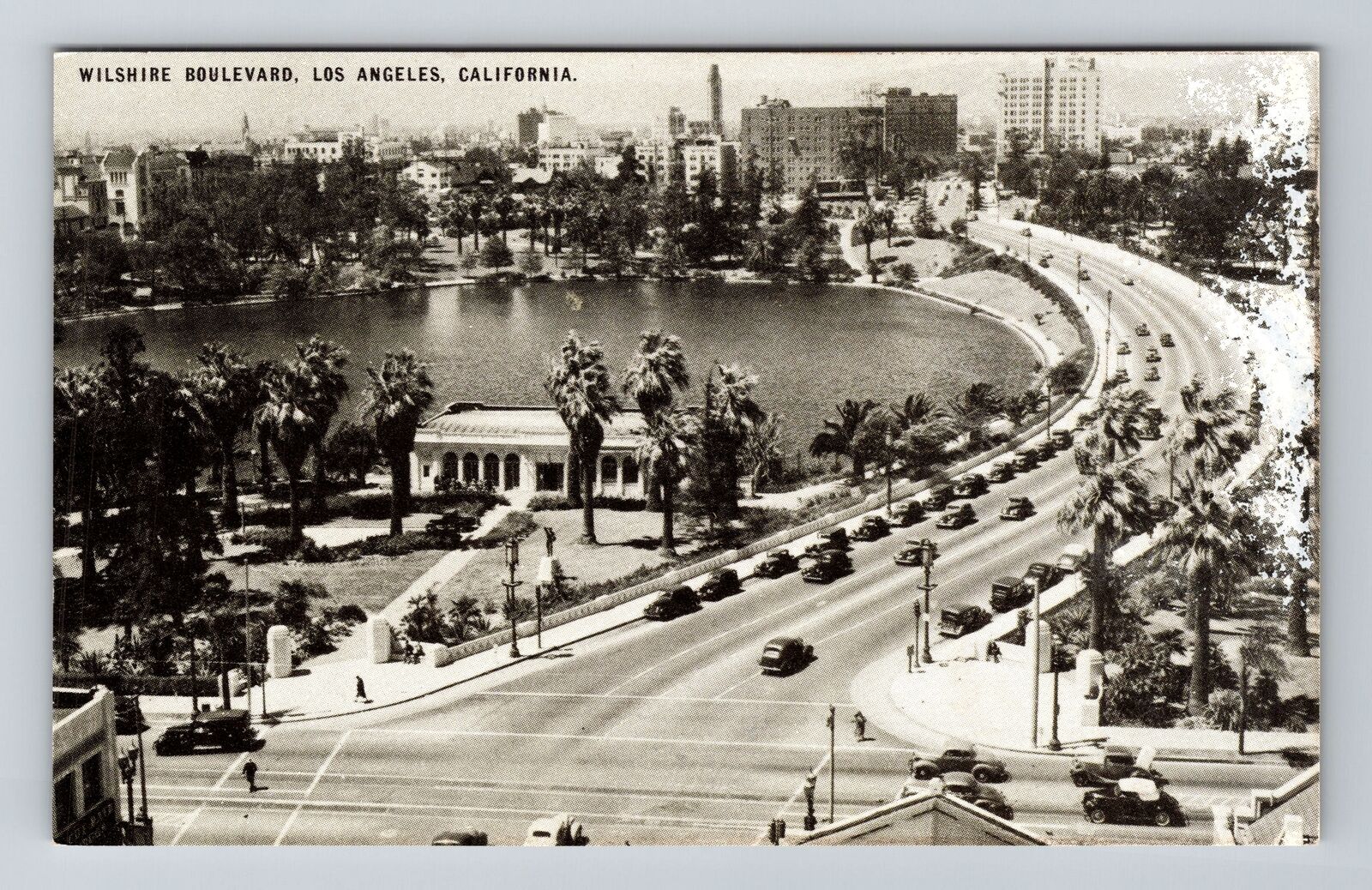 Los Angeles CA-California, Panoramic Wilshire Blvd, Vintage Postcard