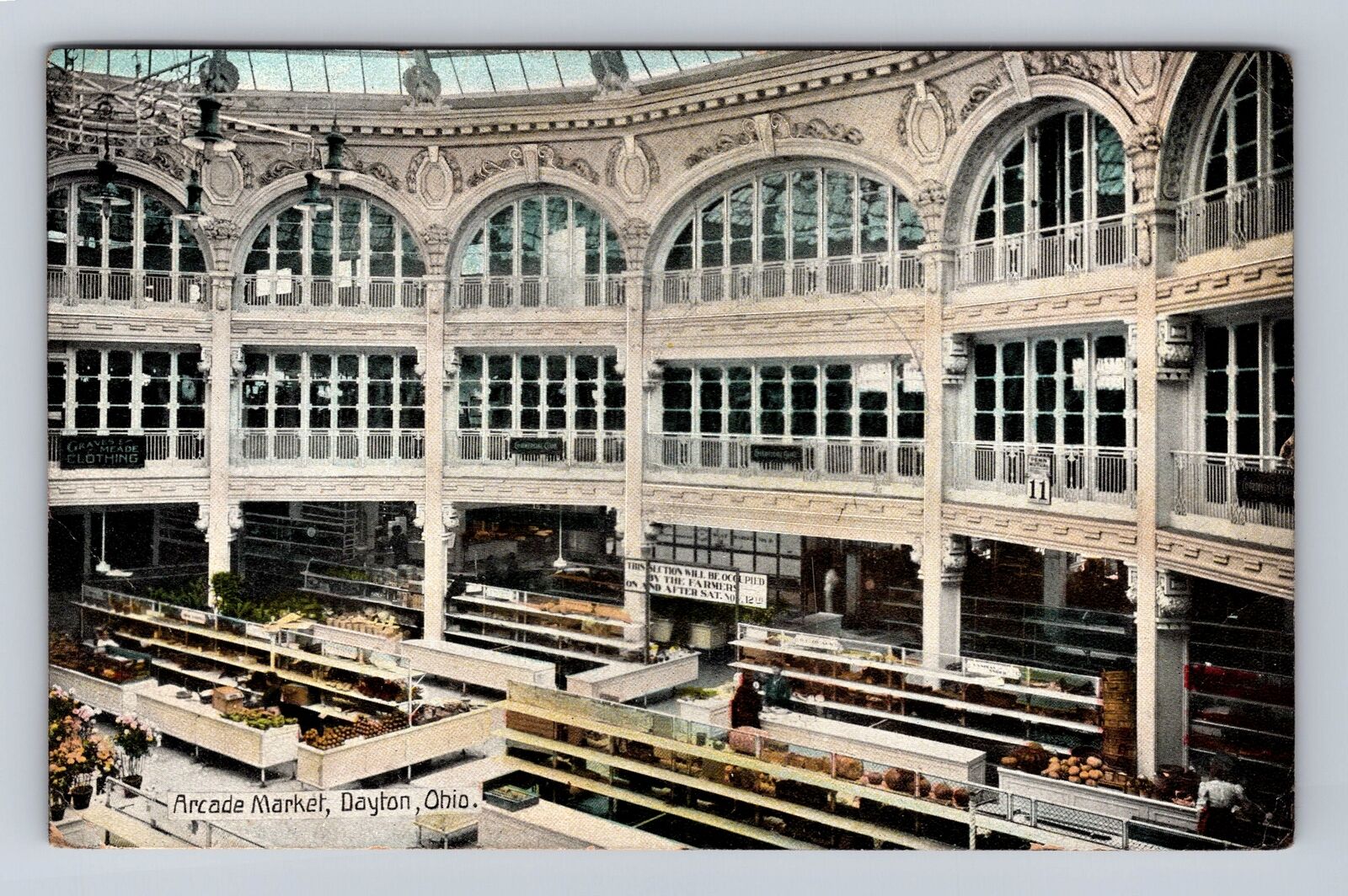 Dayton OH-Ohio, Arcade Market, Antique, Vintage Postcard