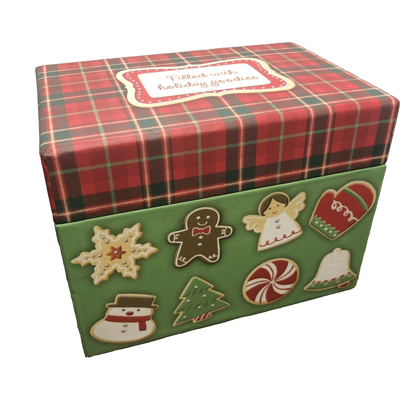 Hallmark Christmas “Filled With Holiday Goodies” Recipe Box W/ Divider Cards