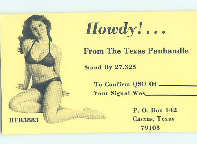 Pre-1980 RADIO CARD - Cactus - Near Amarillo & Dalhart & Dumas TX 6/28 AH1771