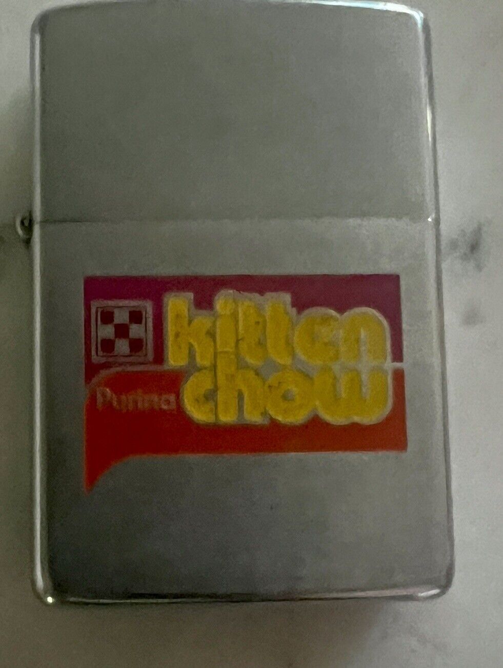 Rare 1975 Purina Kitten Chow Advertising Zippo Lighter.