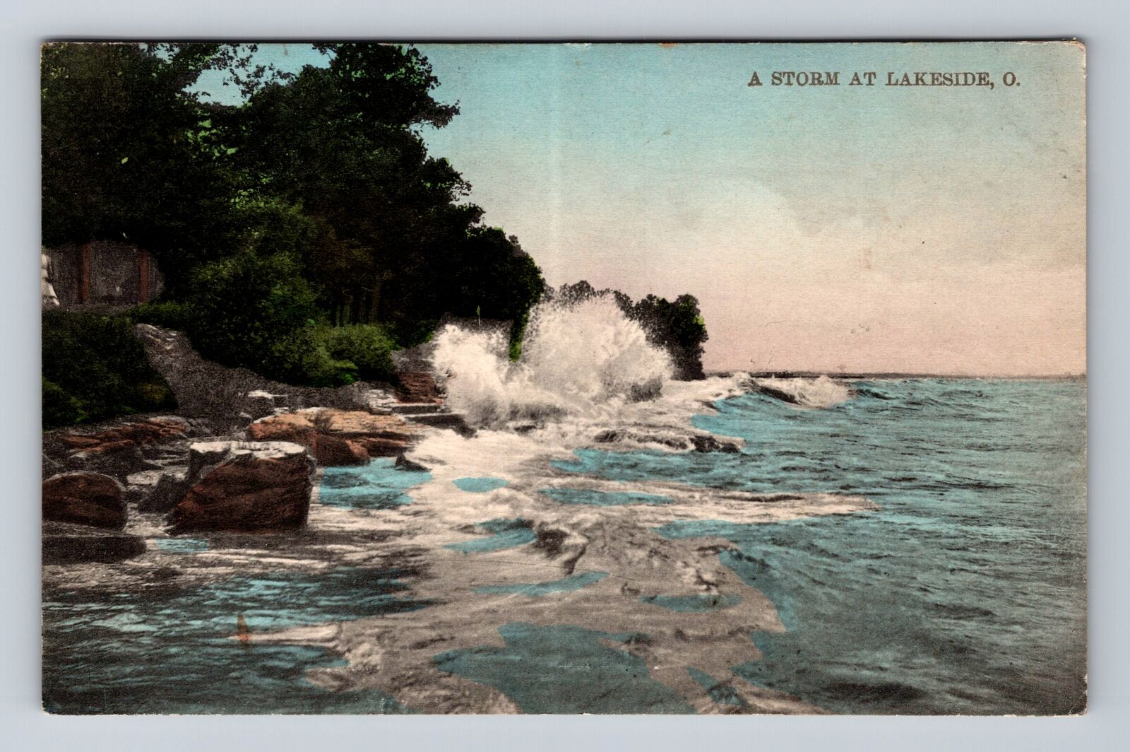 Lakeside OH-Ohio, Storm Water, Antique, Vintage c1911 Postcard