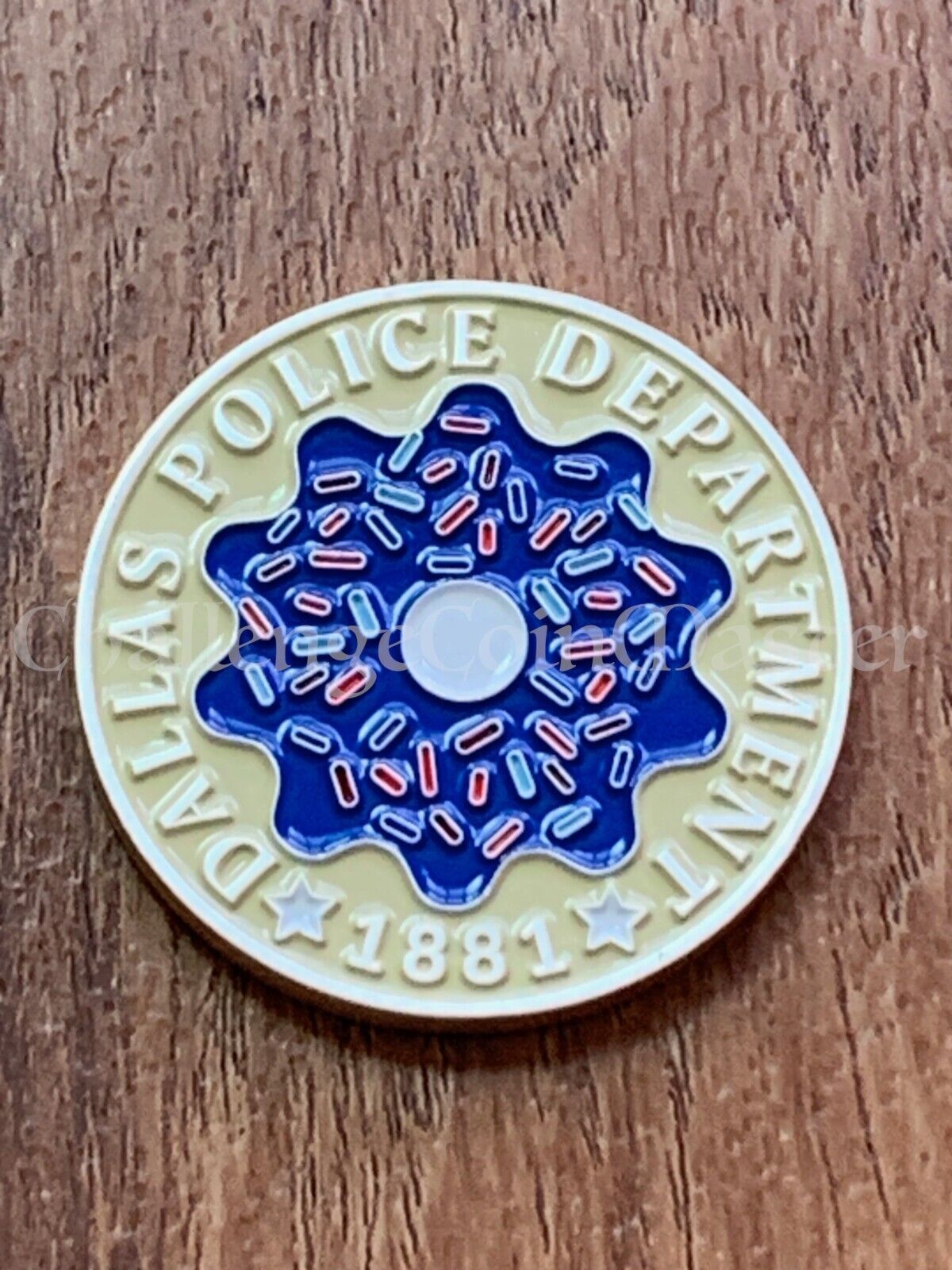 E91 Dallas Police Department Texas State Donut Challenge Coin