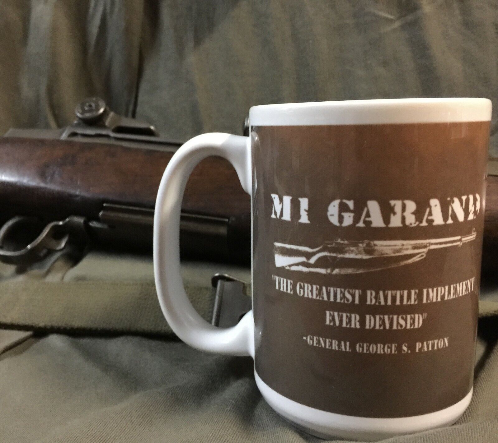 M1 Garand PERSONALIZED Coffee Mug with YOUR Serial # WWII WIN H&R Springfield IH