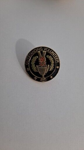 Vintage Outstanding Volunteer Pin Gold/Black
