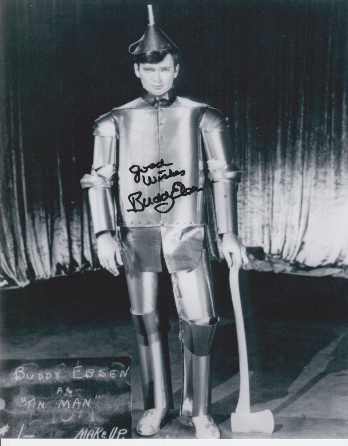 BUDDY EBSEN AS THE TIN MAN FROM THE WIZARD OF OZ  2 SIGNED PHOTOS