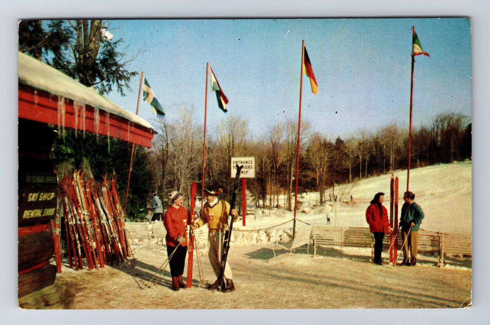 Kimesha Lake NY-New York, The Concord Hotel, Ski Area, Antique Vintage Postcard