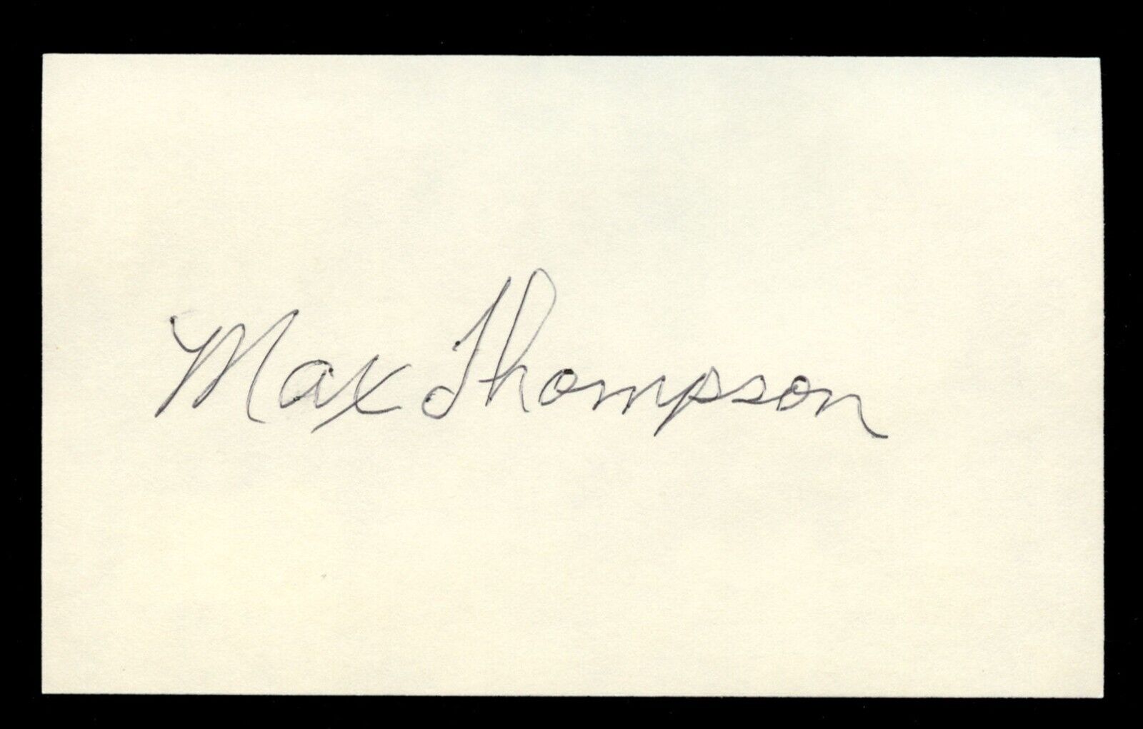 Max Thompson d1996 signed autograph 3x5 card Medal of Honor WWII Army BAS Cert