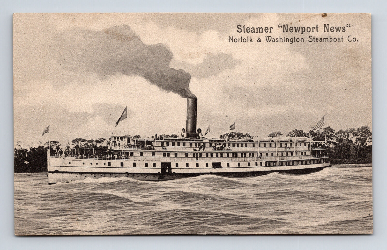 Steamer Steamship Newport News Rotograph Postcard Printed in Germany