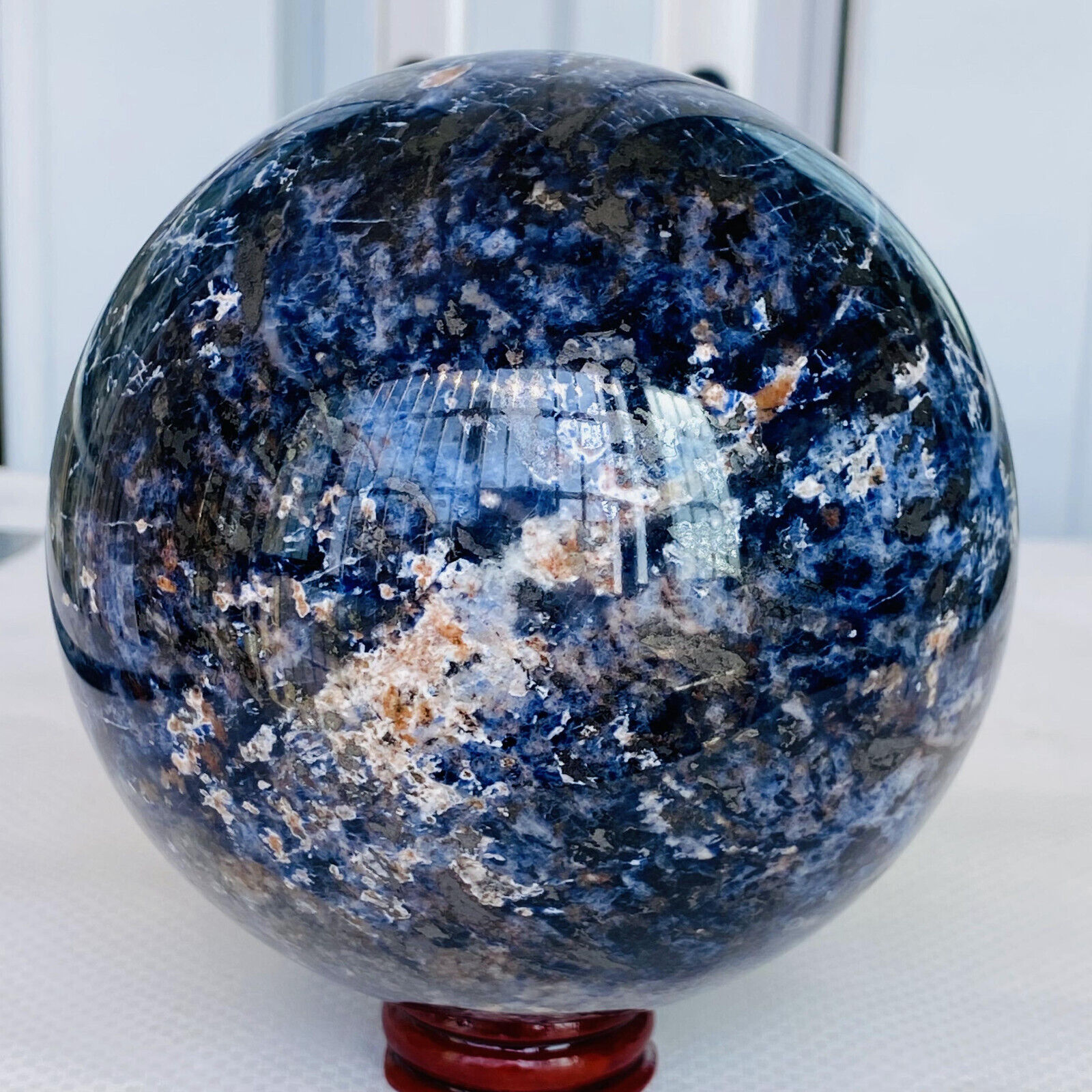 2060g Blue Sodalite Ball Sphere Healing Crystal Natural Gemstone Quartz Stone