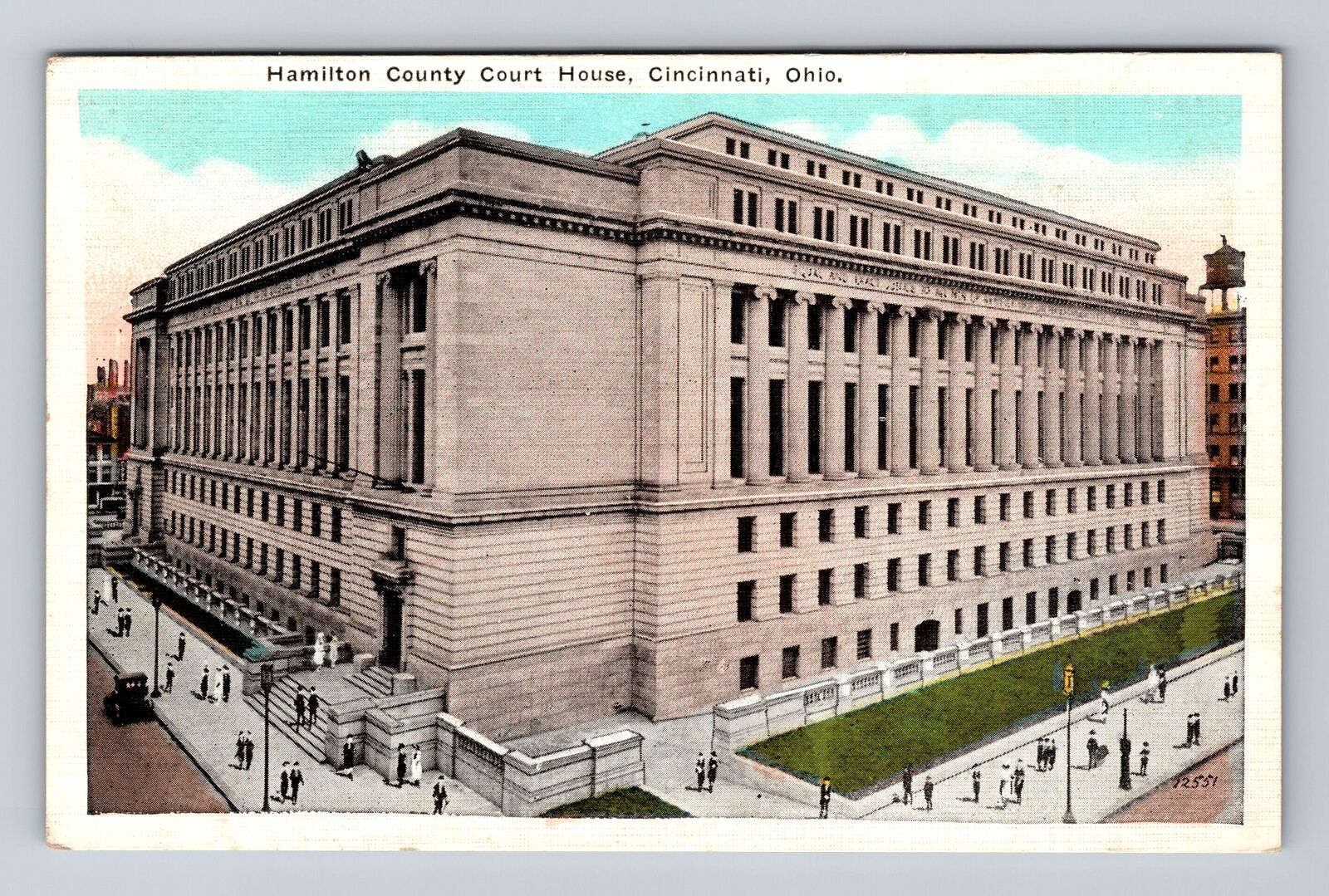Cincinnati OH-Ohio, Hamilton County Court House, Souvenir Vintage Postcard