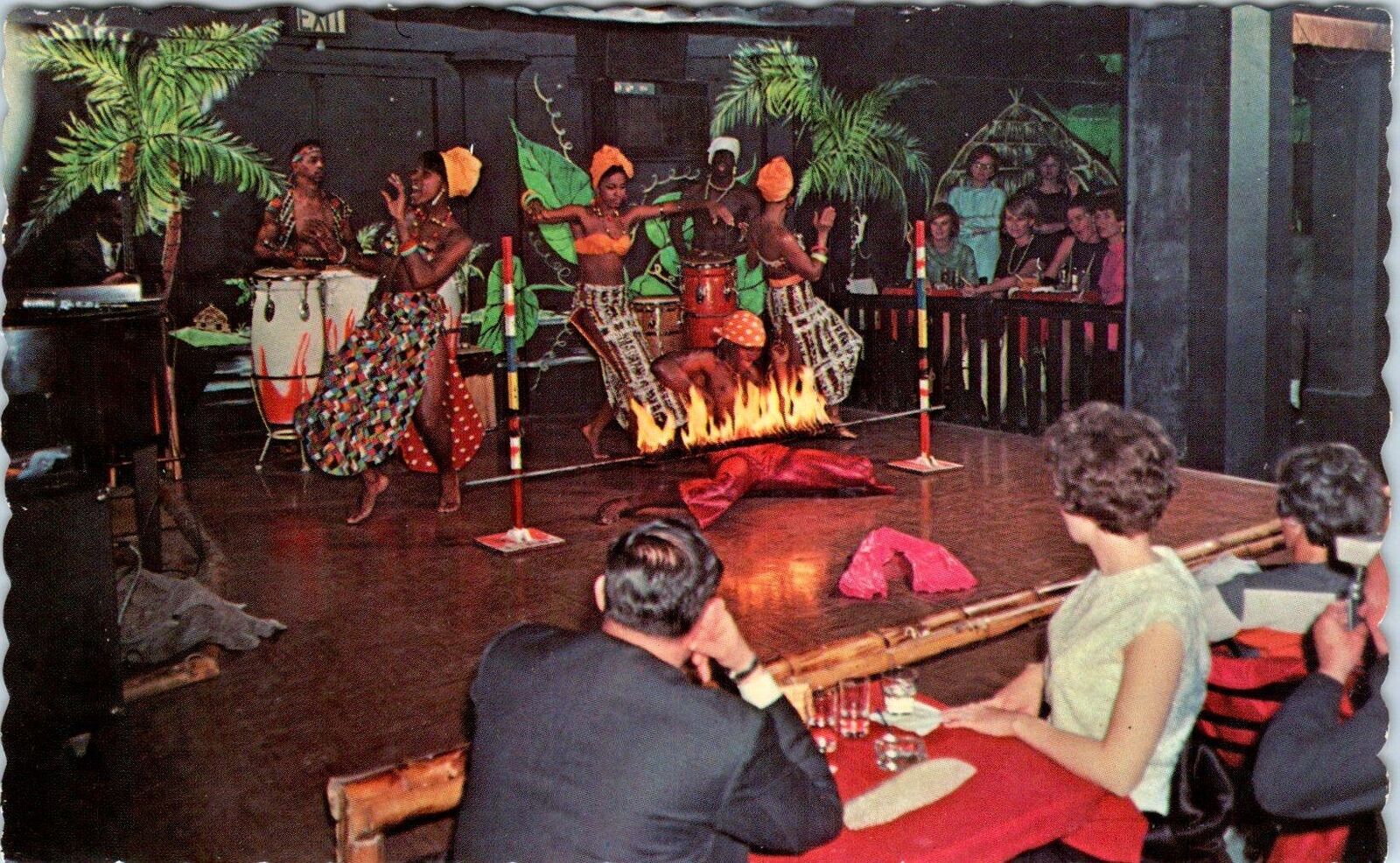 HAMILTON, Bermuda  LIMBO DANCERS Perform at JUNGLE ROOM  1968  Roadside Postcard