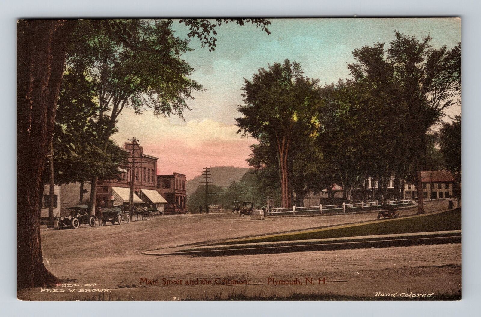 Plymouth NH-New Hampshire, Main Street And The Common, Antique Vintage Postcard
