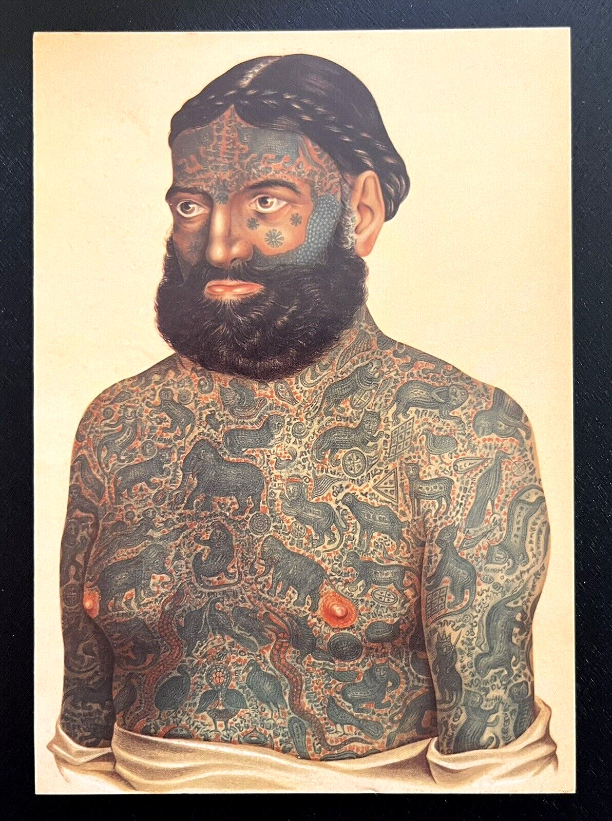 1996 Postcard Taschen Tattoos Prince Constantine Albania 1870