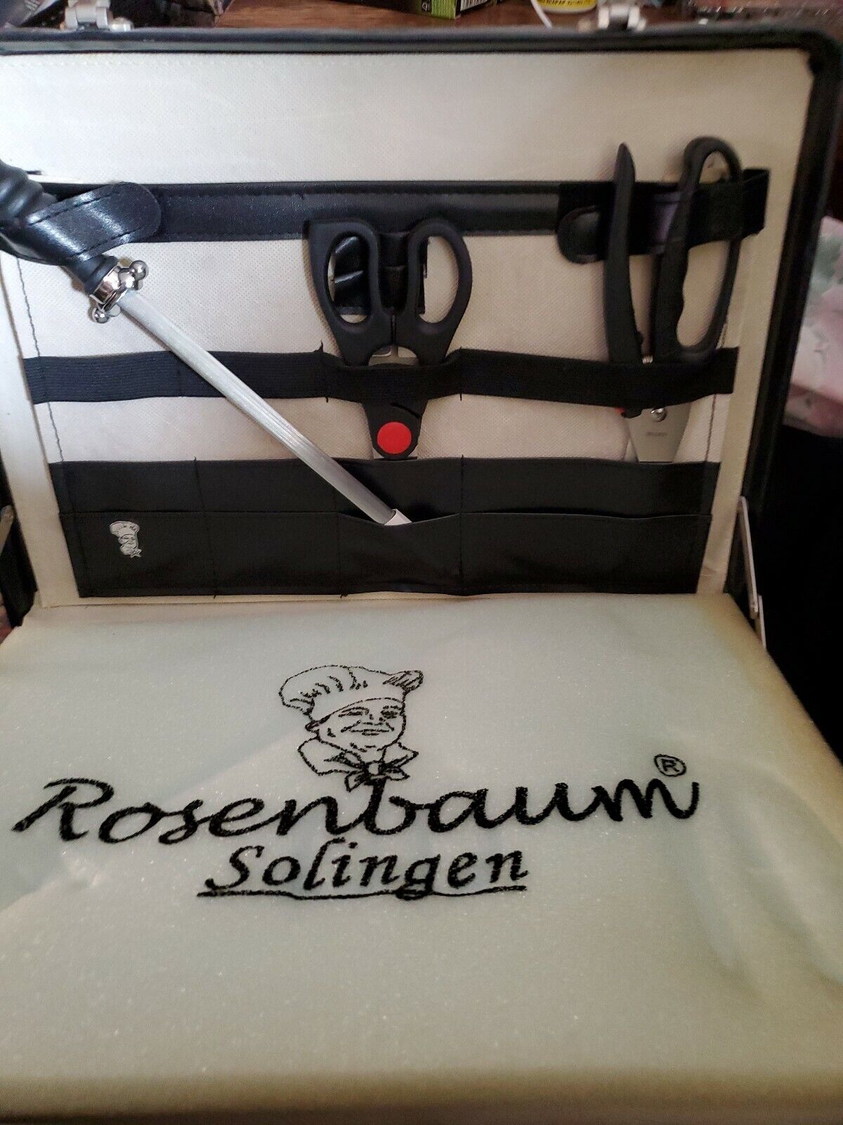 Vintage Rosenbaum Solingen Deluxe 24 pc  Knife Set in a Chief Cook Case