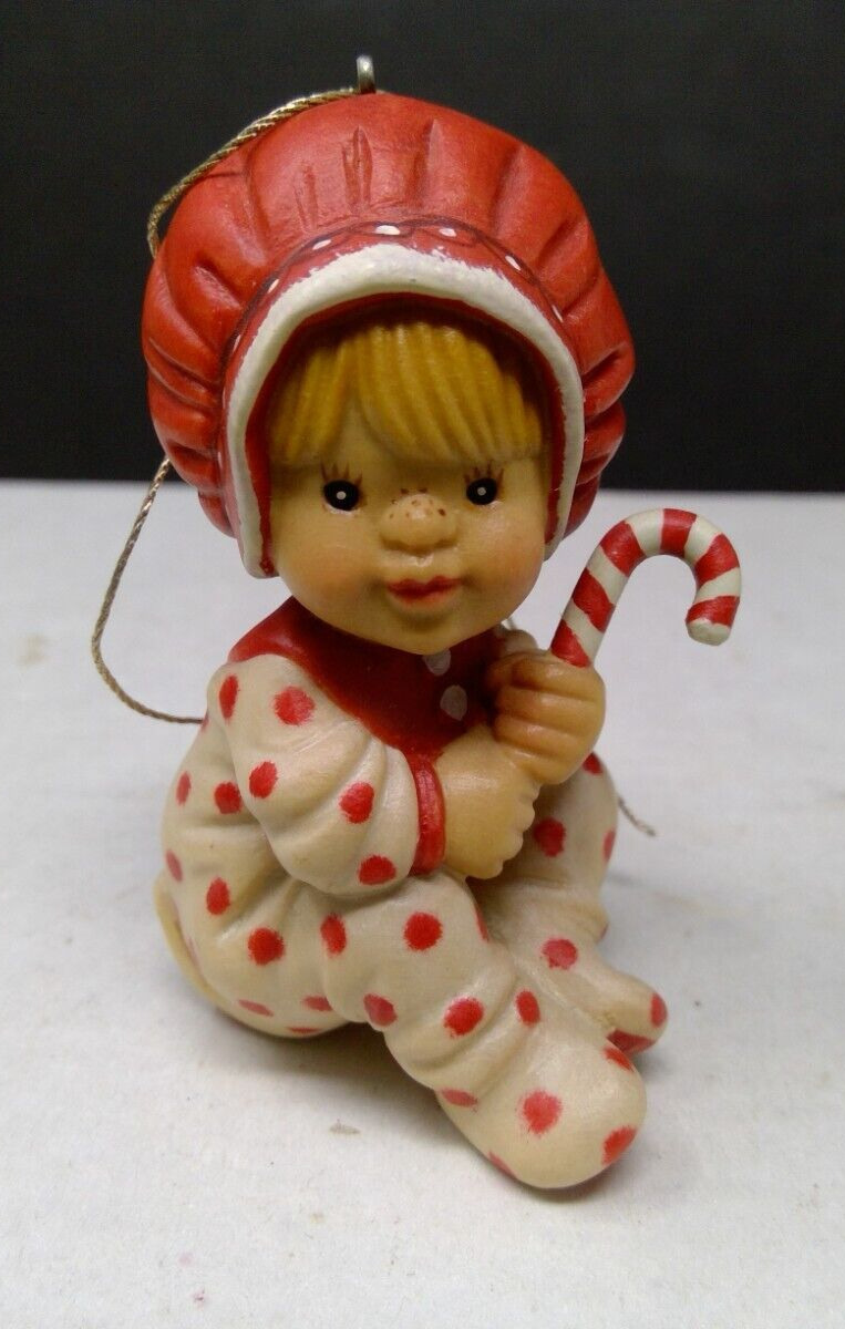 Anri Sarah Kay Wood Carved LE 171/500 Little Girl Holding Candy Cane Ornament