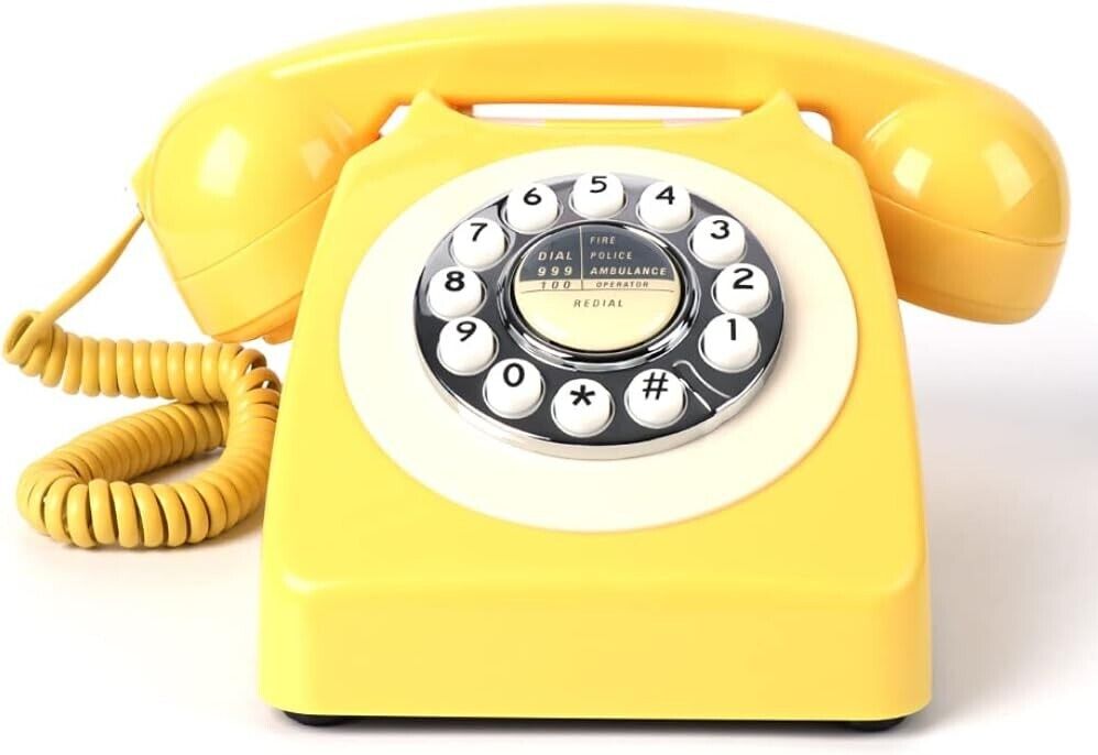 Rotary Phone, MCHEETA 1960's Retro Dial Phone, Classic Landline Phones with Redi