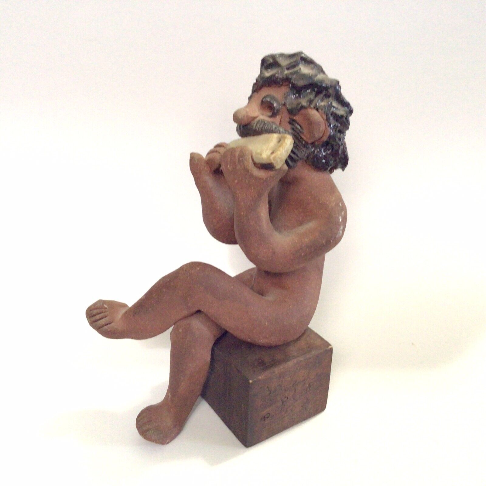 Louis Rizzo Sculpture Harmonica Figurine Man Hollis Pottery Musician Oddity