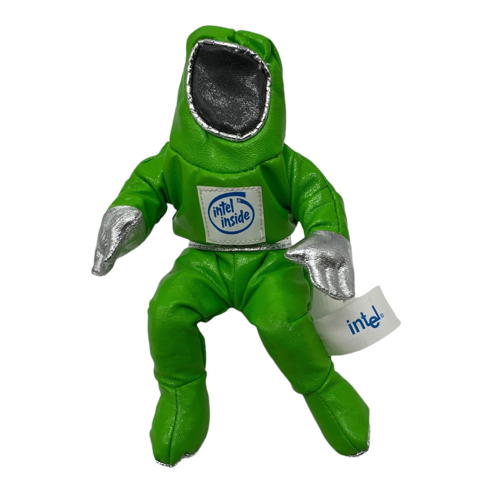 Intel Inside Space Man Bunny Suit People Plush Beanie Green Metallic 90s