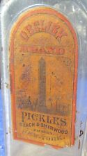 Antique Vintage Victorian 1880s Obelisk Pickle Bottle Jar Country Store Display picture