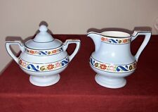 Vintage Art Deco Fraunfelter China Royal Rochester Sugar Bowl & Creamer Set 2633 picture