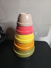 Vintage 70s Colors- 100% Melamine Nesting Mixing Bowls Set Of 5 -Retro picture