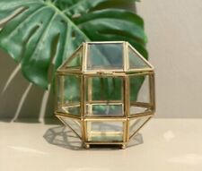 octagonal vintage glass box, glass trinket box, 7×7 inches picture