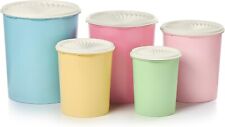 10Piece Nested Canister Set Vintage Colors Dishwasher Safe 5 Containers + 5 Lids picture