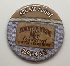 1999 Universal Studios Country Music Weekend Ask Me Pin Button RARE picture