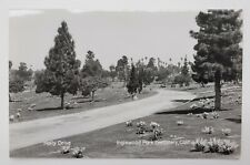 Inglewood Park Cemetery, CA Holly Drive RPPC Real Photo Vintage Postcard K20 picture