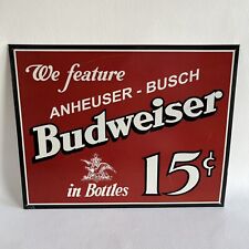 Budweiser Aluminum Pub Sign Anheuser Busch Beer Man Cave Art picture