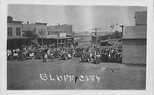 Postcard RPPC Photo Kansas Bluff City Street View Harper County 22-13550 picture