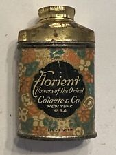 Vintage Florient Talcum Powder - Colgate & Co. - Small Mini Tin - New York  USA picture
