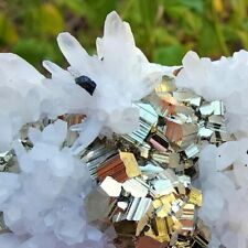 OUTSTANDING LARGE 5 1/2 INCH PERUVIAN QUARTZ CRYSTALS WITH PYRITE picture