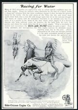 1904 Native American Indian on horse art Rider Ericcson Engine pump print ad picture