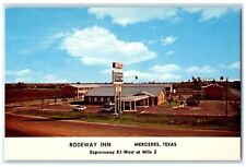 c1960s Rodeway Inn Exterior Roadside Mercedes Texas TX Unposted Signage Postcard picture