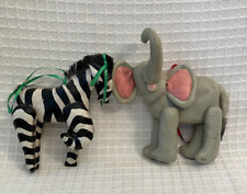 Charlene Smith Zebra and Elephant Ornamental Figurines, Stiffened Fabric picture