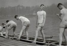 Male Crew Team Scullers on the dock 4x6, 1950s gay man's estate picture