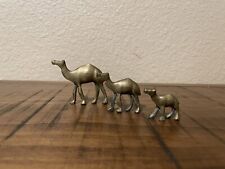 Set of 3 Vintage Solid Brass Mini Camels picture