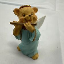 Vintage Angel Teddy Babies Mini Figurine Playing Flute picture