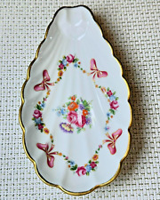 Vintage Francan Limoges Porcelain Shell Shape Dish Floral & Bows picture