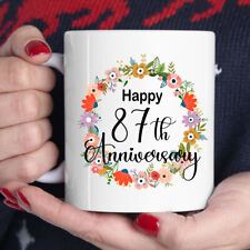 87 Year anniversary gifts for her MUG Coffee 87th happy birthday gif For Women picture