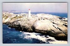 Peggy's Cove Nova Scotia- Canada, Aerial Lighthouse, Antique, Vintage Postcard picture