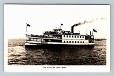 RPPC The Statue Liberty Boat Vintage Postcard picture