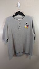 Vintage The Disney Store Mens Medium Grey Mickey Mouse Thermal Knit SS Shirt picture