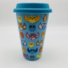 Ciroa Travel blue Mug with Colorful Owls picture