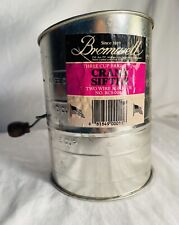 Vintage Bromwell’s Metal 3 Cup Measuring Flour Sifter Crank Wood Handle Label picture