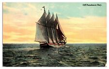 1912 Sailing boat, Off Penobscot Bay, ME Postcard picture