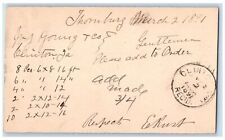 1891 Add to Order Clinton IA Thornburg Iowa IA Cancel Antique Postal Card picture